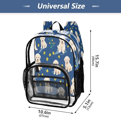Clear Backpack for School Dog Flower Transparent Bookbag for Girls See Through PVC Boy Backpacks4