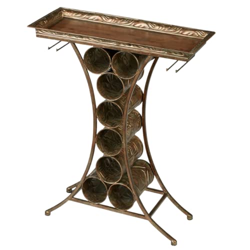Touch of Class Vinum Dark Gold Finished Metal Wine Rack Table
