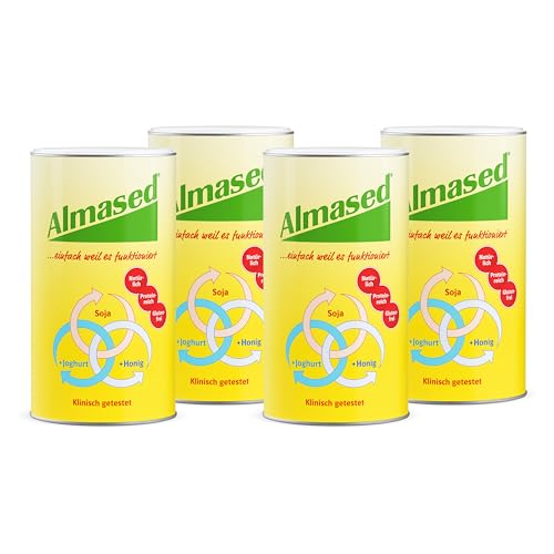 Almased Original 4er Bundle – 4x 500g – Proteinreicher Mahlzeitersatz für den Stoffwechsel – Ohne künstliche Zusätzen – 40 Portionen – Vegetarisch und Glutenfrei