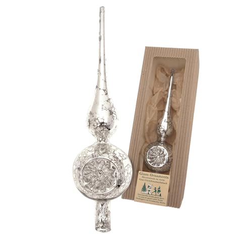 Christbaumschmuck Silber Glas 19 Krebs Glas Lauscha - Weihnachtsdekoration/Christbaumschmuck aus Glas -...