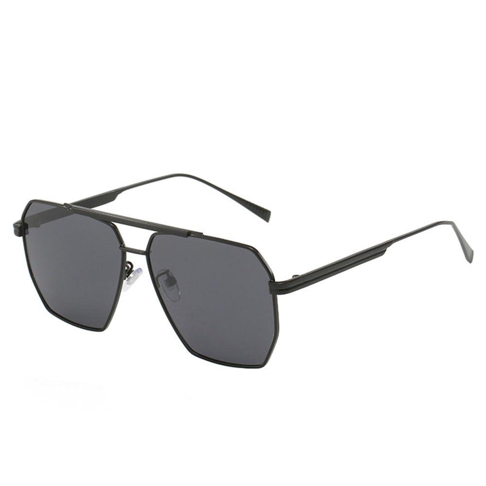 Trendige Retro-Sonnenbrille in Übergröße für Herren, klassischer Metallrahmen, Spiegel, Sonnenbrille, Brillen, klassisch, groß, UV400, Schwarz Bl