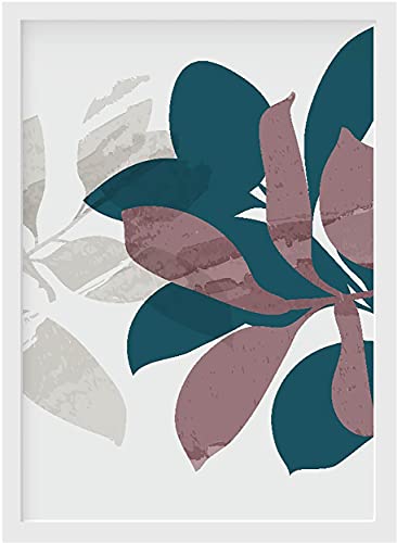 Image of GS DECOR Set of 4 Botanical Floral Design Wall Art 16 x 12 Inches | Aesthetic Pictures Wall Frames For Room Decor With Trendy Posters - White Frame | Ready To Hang