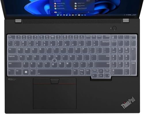 Image of OJOS Keyboard Cover for Lenovo Thinkpad E15 Gen 4 3 2 1, L15 Gen 3 2 1, T15 Gen 2, P15S P52 P52S P72 P53 P73 P15v Gen 3 2 1, Thinkpad T590 E580 E590 E595 T570 T580 Keyboard Skin Protector - Clear