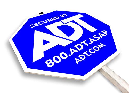 ADT Security Signs with (1) Stake Post 100% Aluminum. 28\" Long Aluminum Stakes for Yard Sign. PVC (Polyvinyl Chloride) 1/8\" (3 mm) Thick, Sign Size 10\" x 10\". - Thumbnail 2