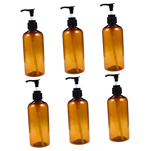 SHERCHPRY 6 Botellas De Prensa para Loción Rellenables con Líquido Pequeñas Dispensadoras De Crema con Bomba Subenvases De Plástico Marrón