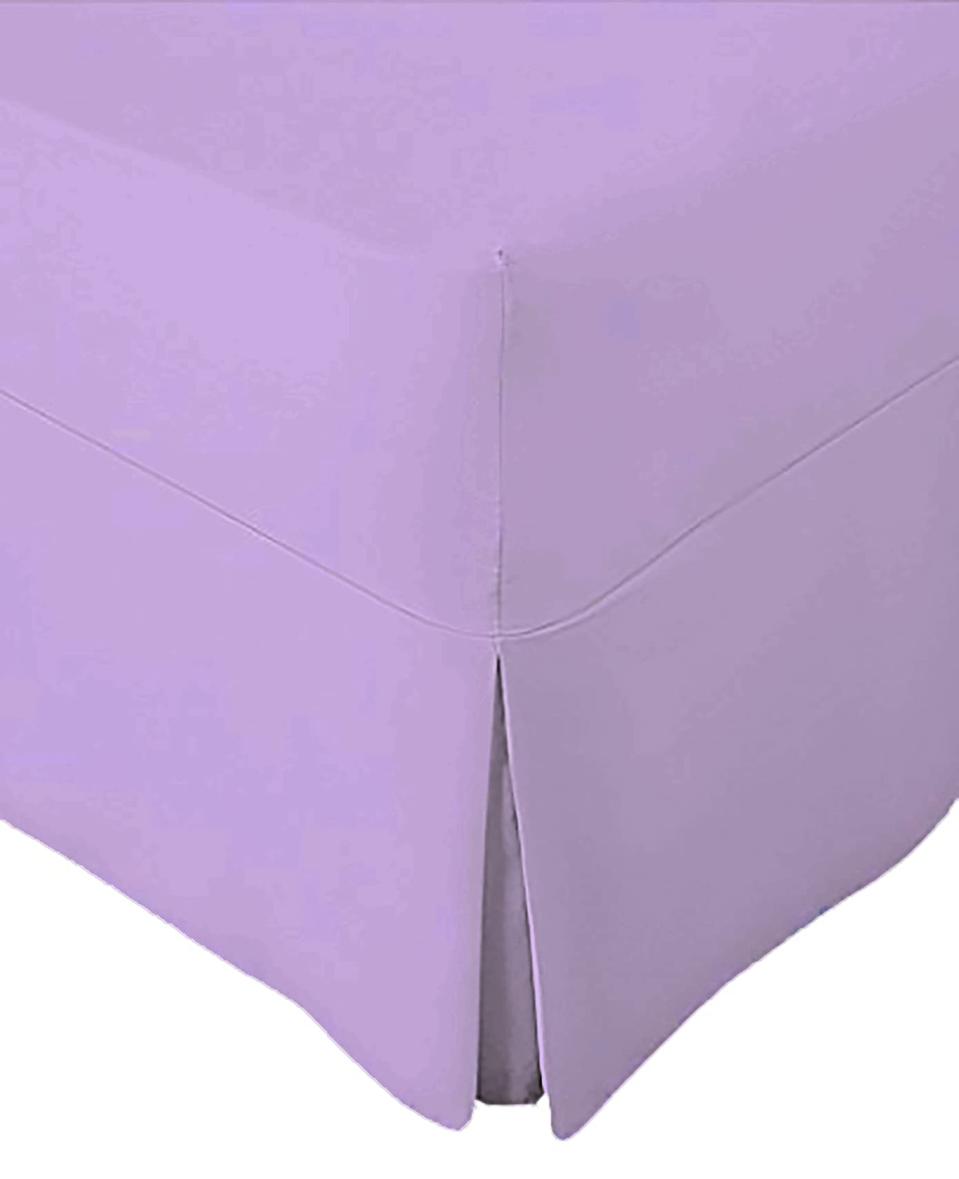 Amigozone Lilac Extra Deep Non Iron Percale 180 Thread Count Fitted Valance Sheet Pleated (Super King, )