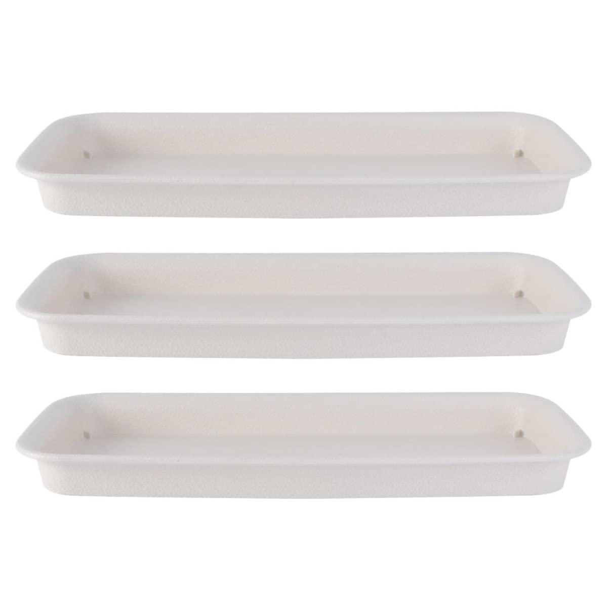 Didiseaon Plateau à Eau Pour Pot De Fleurs 3pcs Bac à Eau Rectangulaire En Plastique 27x10.5cm Couleur Beige Soucoupe Anti-Fuite Pour Jardinage Résistante Et Solide