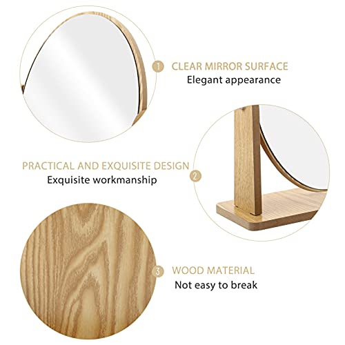 Miroir de Table Pivotant en Bois Ovale pour Maquillage de Précision - 6
