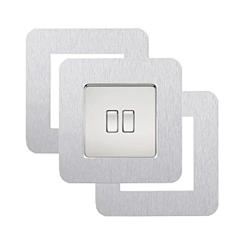 Interruptor de luz Surround Socket etiqueta cubierta color sólido - plata brillante Cover