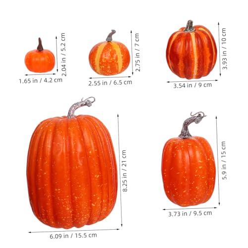 Calabazas falsas resistentes y ligeras hechas de espuma para adornos temáticos 3