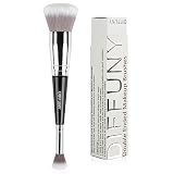 DIFFUNY Foundation Brush, Double Ended Makeup Brush for Eyeshadow Blending, Blush, Powder, Kabuki -