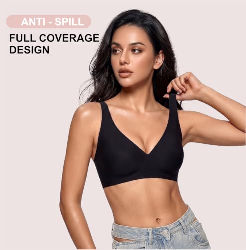 Image of Women's Pure Cotton Blend Lightly Padded Bra (Pack of 3) | Full Coverage Wirefree T-Shirt Bra | Soft Breathable Everyday Bra | Adjustable Straps | Comfortable Multicolor Bra