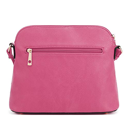 Image of SG SUGU Lunar Lightweight Medium Dome Crossbody Bag Shoulder Bag with Tassel | Zipper Pocket | Adjustable Strap