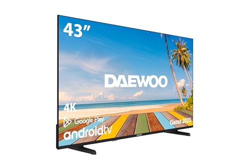 Daewoo 43DM60UA - Android TV 43 Pulgadas 4K HDR, Dolby Vision & Dolby Atmos, Chromecast Built In, Bluetooth, Compatible con Google Assistant