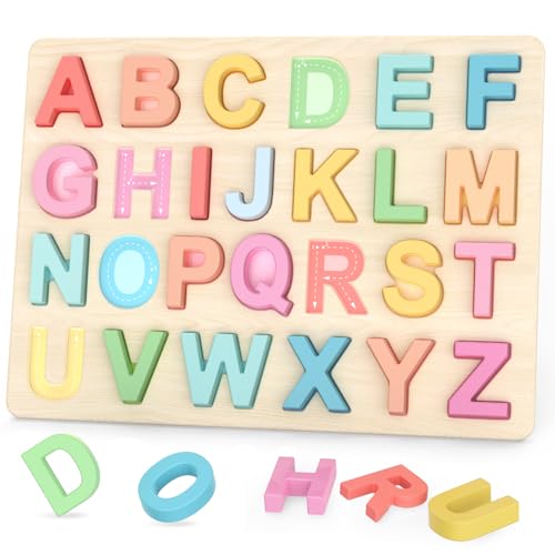 Image of Zeoddler Alphabet Puzzles, ABC Shape Puzzles for Kids, Educational Toys for Toddlers, Preschool Learning Activities, Gift for Girls Boys