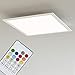 Briloner Leuchten Panneau LED dimmable encastrable en blanc – Change de couleur et de température de couleur – Contrôlable par télécommande, app smartphone & connexion bluetooth – RGB, 18W