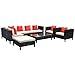Outsunny 9-Piece Outdoor PE Rattan Wicker Sectional Patio Sofa Chair Set