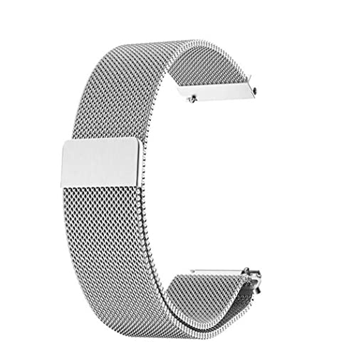 AwnsIMfreien Correa de Repuesto para Reloj Inteligente, Correa de Malla para Reloj, Tejido de Metal, Acero Inoxidable, liberación rápida, Repuesto para Inteligente, 20 mm, Color Plateado, de Malla pa