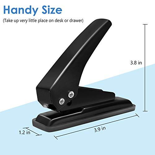 Single Hole Punch 1 Hole Puncher Heavy Duty Paper Hole Punch, 20 Sheet Punch Capacity, Whole Puncher Hand Craft Hole Puncher For Paper, Chipboard, Index Cards, Card Stock And Art Project, Black #TOP4