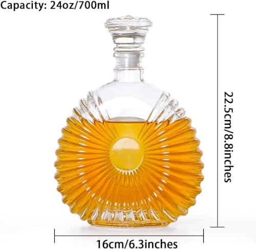 Image of European Style Glass Decanter Storage Container for Liquor, Whisky, Vodka, Scotch, Wine, Rum, Brandy, Champagne, Tequila, Juice (STRIP700)