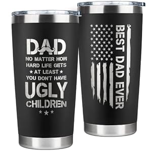 Gifts for Dad from Daughter Son Fathers Day Gift for Dad Birthday Fathers Day Christmas Gifts for Dads New Papa Daddy Stepdad Ideas for Men 20 Oz Stainless Steel 2 sided Tumbler