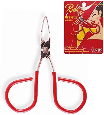 Pinça CURTIS Rubi Plus Mini com cabo tipo tesoura, vermelha e prata, 1 unidade