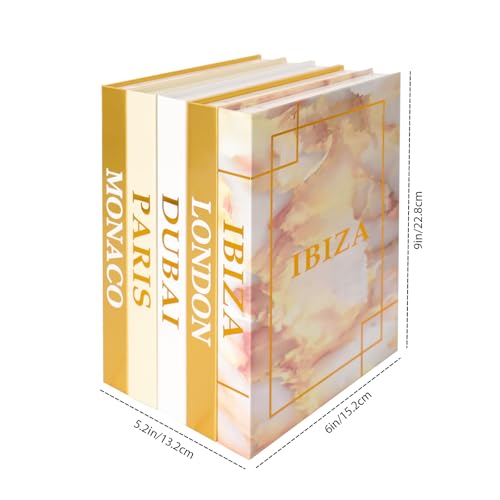 Decorative-Books-for-Home-Decor–Set-of-5-Faux-Books-Stylish-Coffee-Table-Fake-Books-for-Living-Room-Bookshelf-or-Mantel-LondonParisMonacoDubaiIbiza Decorative Books for Home Decor–Set of 5 Faux Books Stylish Coffee Table Fake Books for Living Room Bookshelf or Mantel LondonParisMonacoDubaiIbiza