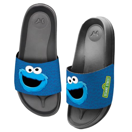 Popfunk Sesame Street Cookie Monster Face Unisex Adult Slides Sandals Officially Licensed Hypd Slydr Switch™3