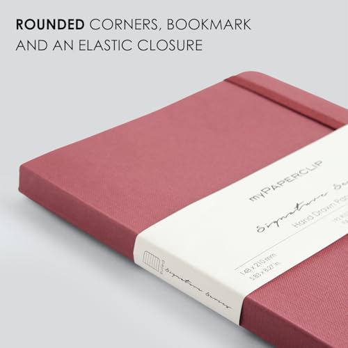 Image of myPAPERCLIP Signature Series A5 Dot Grid Notebook | 192 Pages, 90 GSM Recycled Paper | Soft Cover | A5 Size (5.83 x 8.27 in) | Bookmark & Elastic Closure | Bordeaux