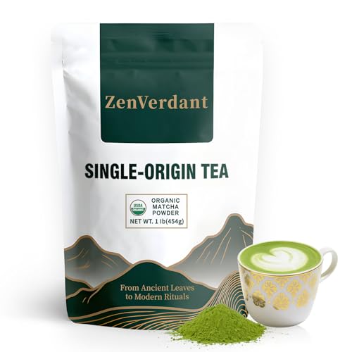 ZenVerdant Organic Matcha Powder, First Harvest matcha green tea 16oz