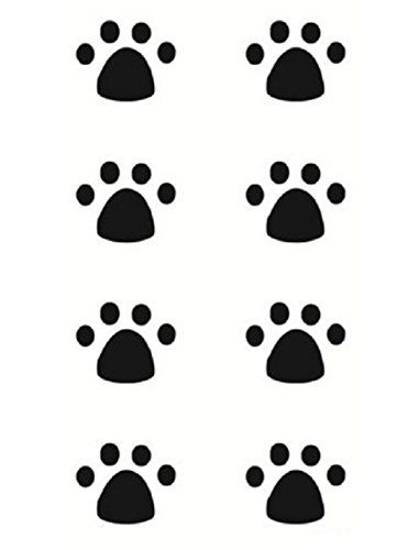 Strass ET Paillettes - Mini Tatouages éphémères Patte Chat Chien Noir Waterproof - Tatoo temporaire - Bijou de Peau Patte Animal
