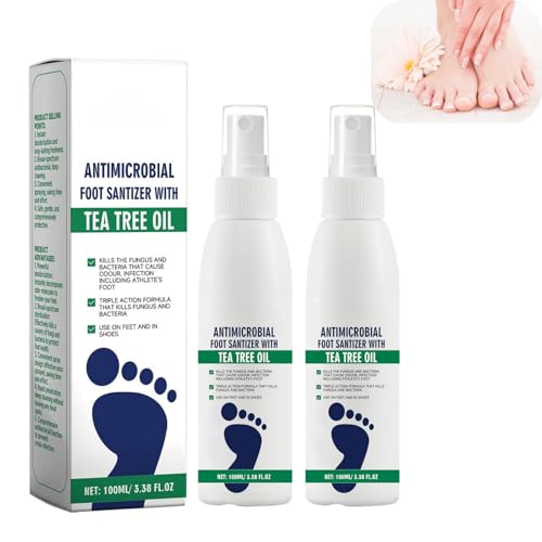2pcs Foot Spray with Tea Tree Oil Tea Tree Oil Foot Spray Clean Feet And Shoes Keep Fresh Fast Dry Suitable For Travel.