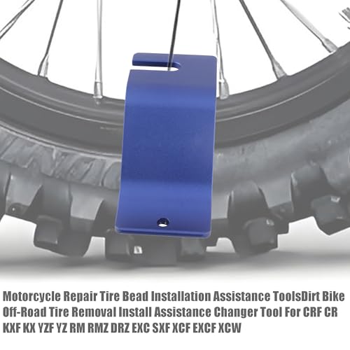 Image of Motorcycle Repair Tire Bead Installation Assistance Tools,Dirt Bike Off-Road Tire Removal Install Assistance Changer Tool for CRF CR KXF KX YZF YZ RM RMZ DRZ EXC SXF XCF EXCF XCW(Blue)