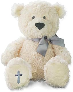 Nat and Jules The Lord's Prayer Bear With Ribbon, Cross Children's Plush Stuffed