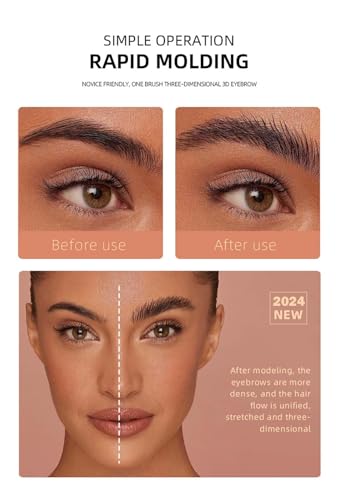 Waterproof Eyebrow Pomade Kit with Dual-Ended Brush - Smudgeproof & Long-Lasting 3D Brow Gel Soap (Dark Brown) | Quick-Dry Formula, Oil-Free & 12H Wear for Natural-Looking Defined Brows - Image 4