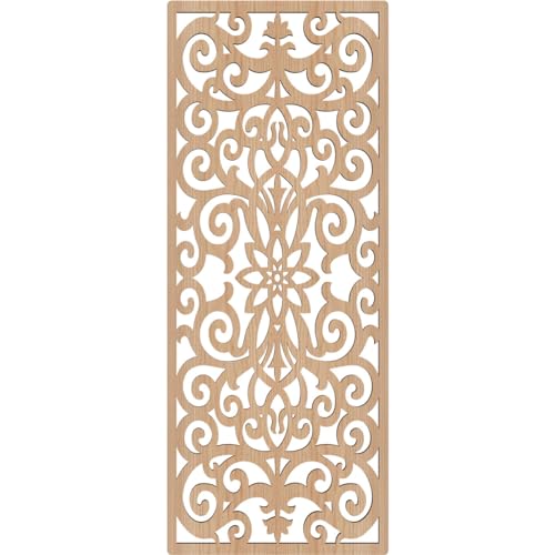 Image of Buel Decorative Pierced Fretwork Wood Wall Panels, 11 3 /8 inchW x 29 3 /8 inchH x 3 /8 inchT, Hickory
