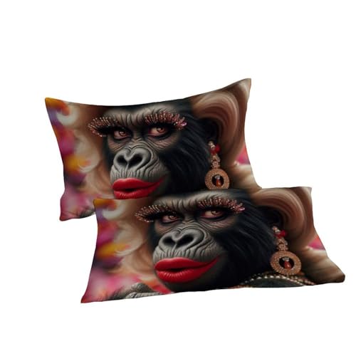 Housse de couette singe microfibre lit king avec impression 3D haute définition