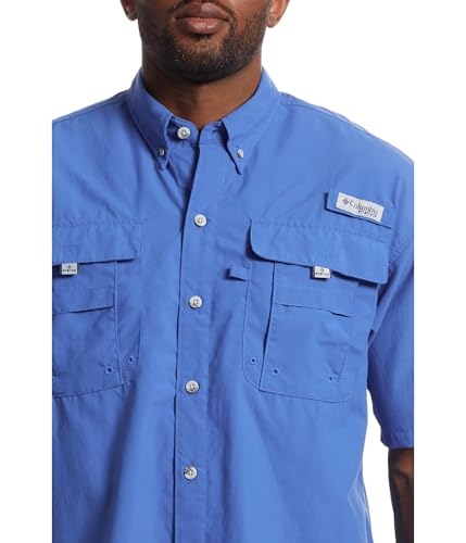 Columbia Mens PFG Bahama II Short Sleeve Fishing Shirt, Vivid Blue, X-Small — view 3
