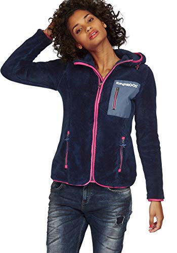 Preisvergleich Produktbild KangaROOS Damen Teddy Fleecejacke Jacke mit Kapuze (Marine, 36 / 38)