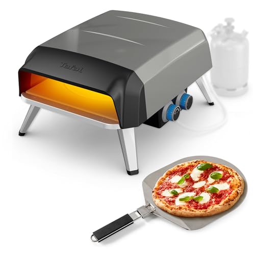 Tefal Pizza Pronto Gaz, Pierre rotative à 360° pour cuisson uniforme, Four à pizza extérieur, Application gratuite, JM412010