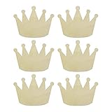 JANOU 6pcs Crown Shaped Wood DIY Craft Cutouts Unfinished Wooden Blank Wood Ornaments for Wedding Birthday Christmas Party Decoration, 7.9x5.9 in