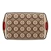 Rachael Ray Cucina Nonstick 24-Cup mini Muffin Tin With Grips / Nonstick 24-Cup Cupcake Tin With Grips - 24 Cup, Brown