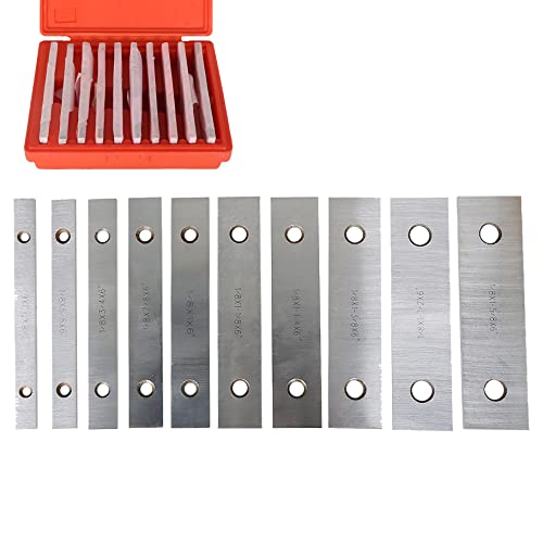 Timunr 10 Pair 1/8 x 6 Matched Parallel Bar, 0.0002 Parallelism 1/2 to 1-5/8 Alloy Steel Machinist Thin Parallel Tool Set