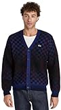 Lacoste Men's Monogram Motif Alpaca & Wool Cardigan, Cobalt/Black/Zin, Large