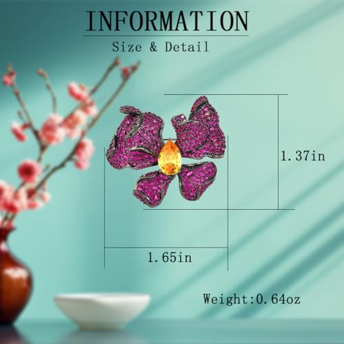 Image of Animal Brooch for Women Girls 18k Gold Plated Animal Brooch Pin Rhinestone Animal Brooch Lapel Pin Jewelry Thanksgiving Day Birthday Wedding Gifts for Mom Wife