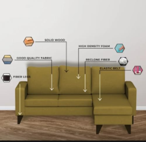 Image of The MM Furniture store Premium Fabric Sofa - Camel (4 Seater - RHS)