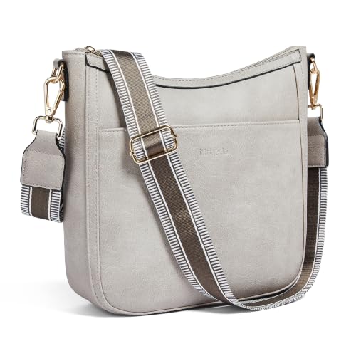 Image of Leather Crossbody Purse for Women Crossbody Bag for Daily Travel | Trendy Vegan Leather Medium Crossbody Purse with Adjustable Strap Women's Hobo Shoulder Handbags for Work