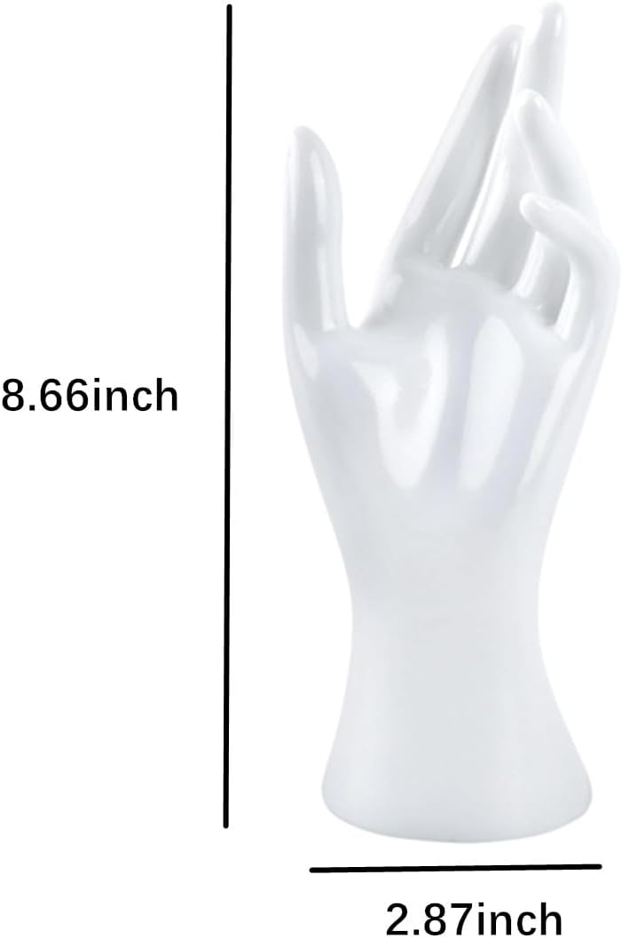 Female Mannequin Hand Display for Jewelry Holder Bracelet Necklace Ring, Women Resin Jewelry Stand for Store Display, Photography, Home Room Decor (White)