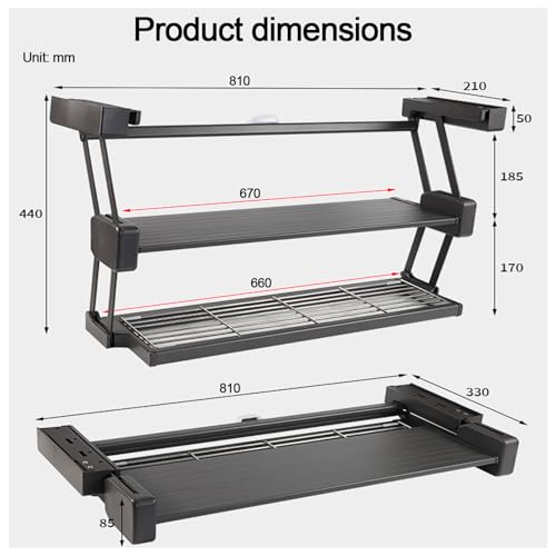 Organizador para especias de aluminio con 2 niveles y diseño de ahorro de espacio 8
