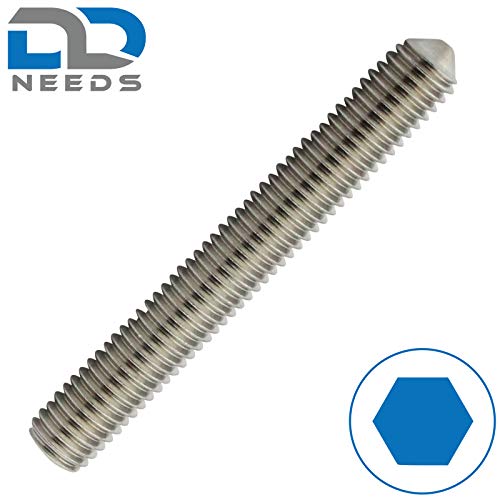 D2D | VPE: 20 Stück - Gewindestifte - Größe: M4 x 40 mm - nach DIN 914 mit Innensechskant (ISK) und Kegelkuppe aus Edelstahl A2 / V2A - Madenschrauben